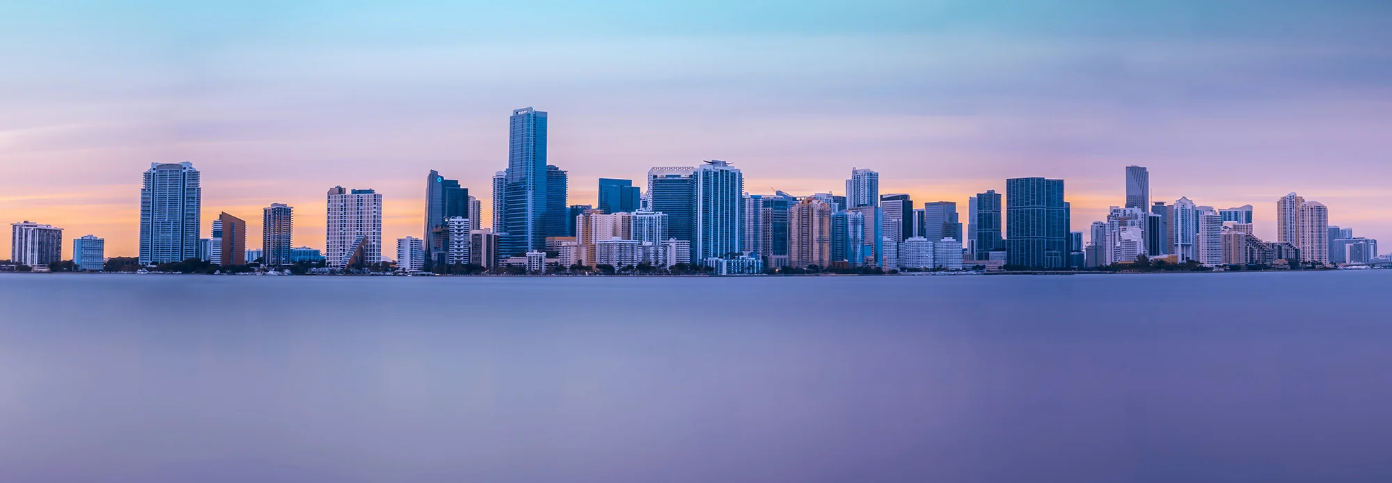 Miami skyline at sunset — StrivePoint Solutions is proudly headquartered in South Florida