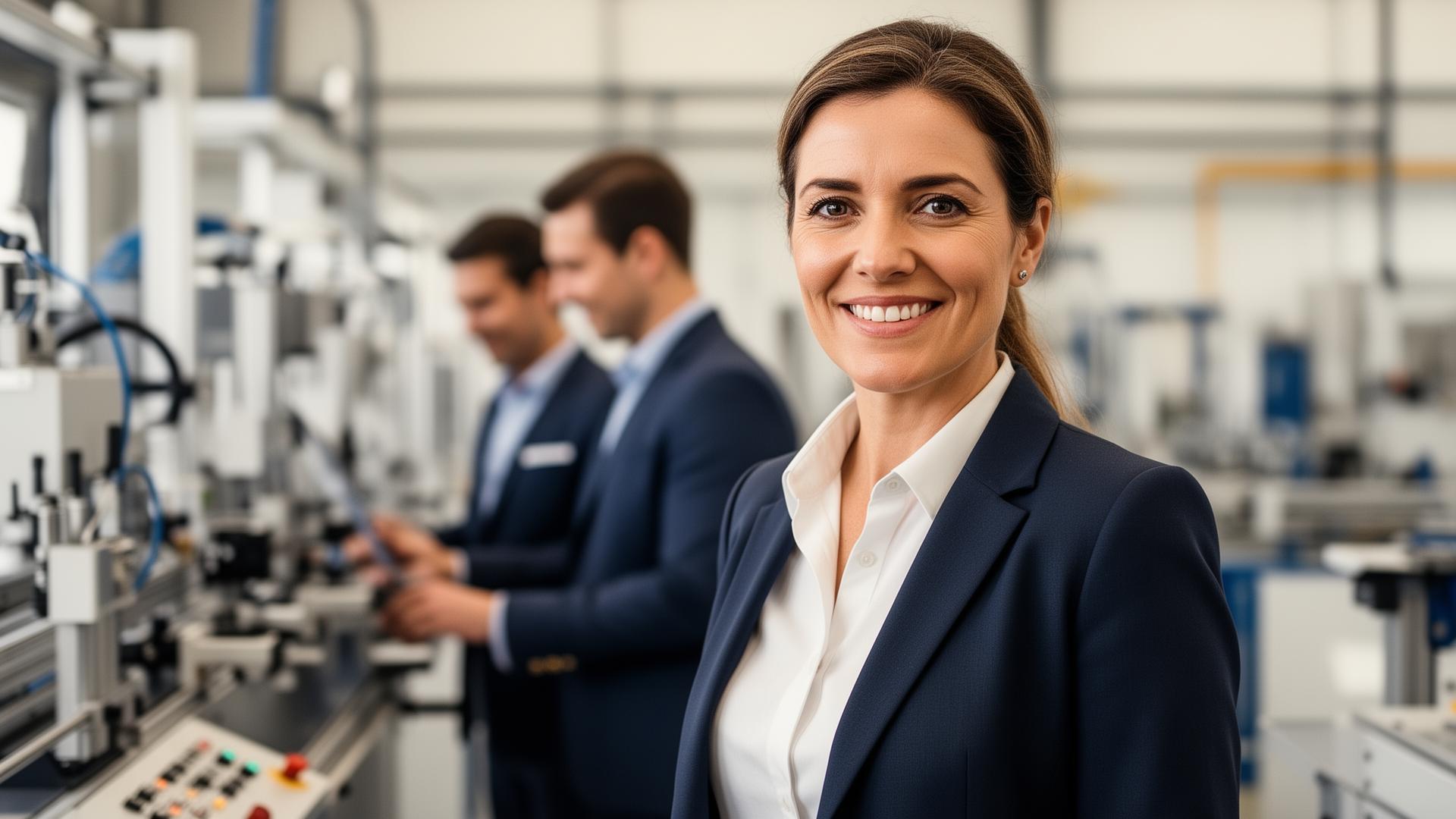 Business owner on a manufacturing floor